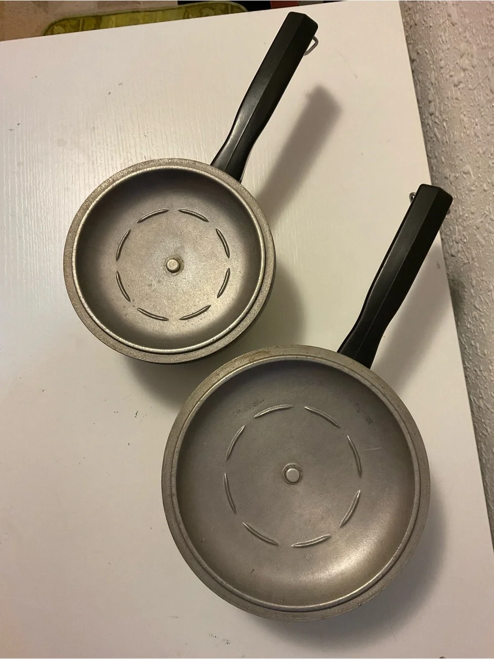 Vintage CLUB Cast Aluminum Yellow Cookware ~ Lot of (2) Pots w/ Lids